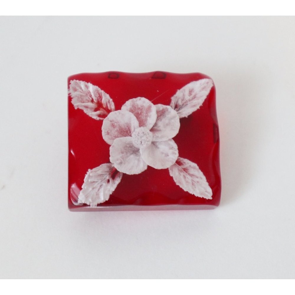Vintage Lucite Flower Brooch 1970's